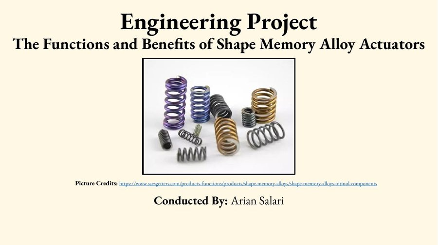 Shape-memory alloy actuation research — title slide