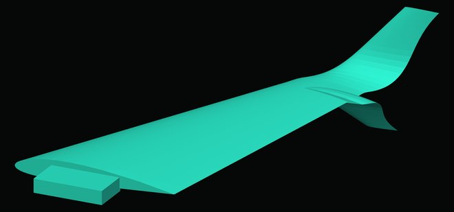 Split scimitar test article